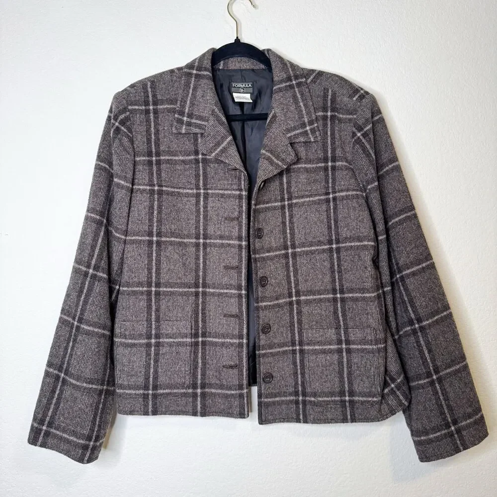 Vintage‎ Gray Plaid Jacket